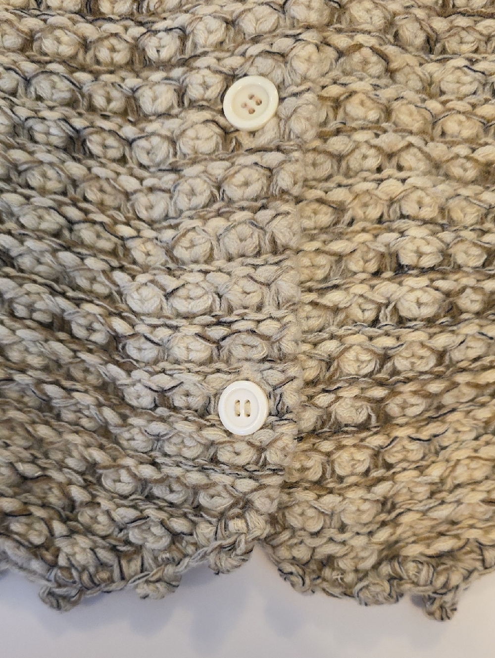 Vtg I.B. Diffusion Boucle Chunky Wool Blend Cardigan Tuxedo Style Womens M - Picture 4 of 7